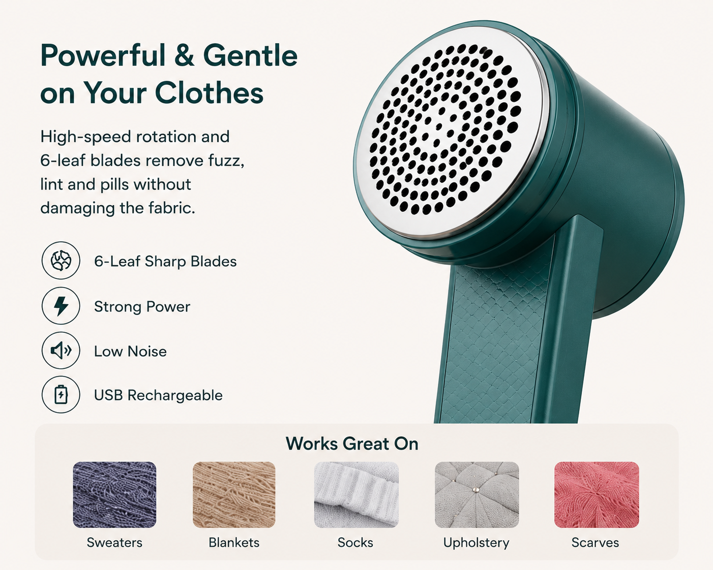 Wireless Rechargeable Lint Remover