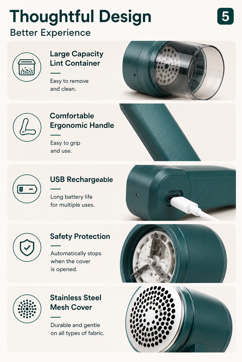 Wireless Rechargeable Lint Remover